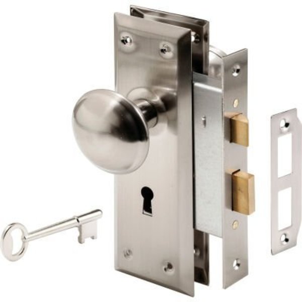 Prime-Line Prime-LineÂ Satin Nickel Victorian Style Keyed Mortise Entry Lock Set,  E 2330